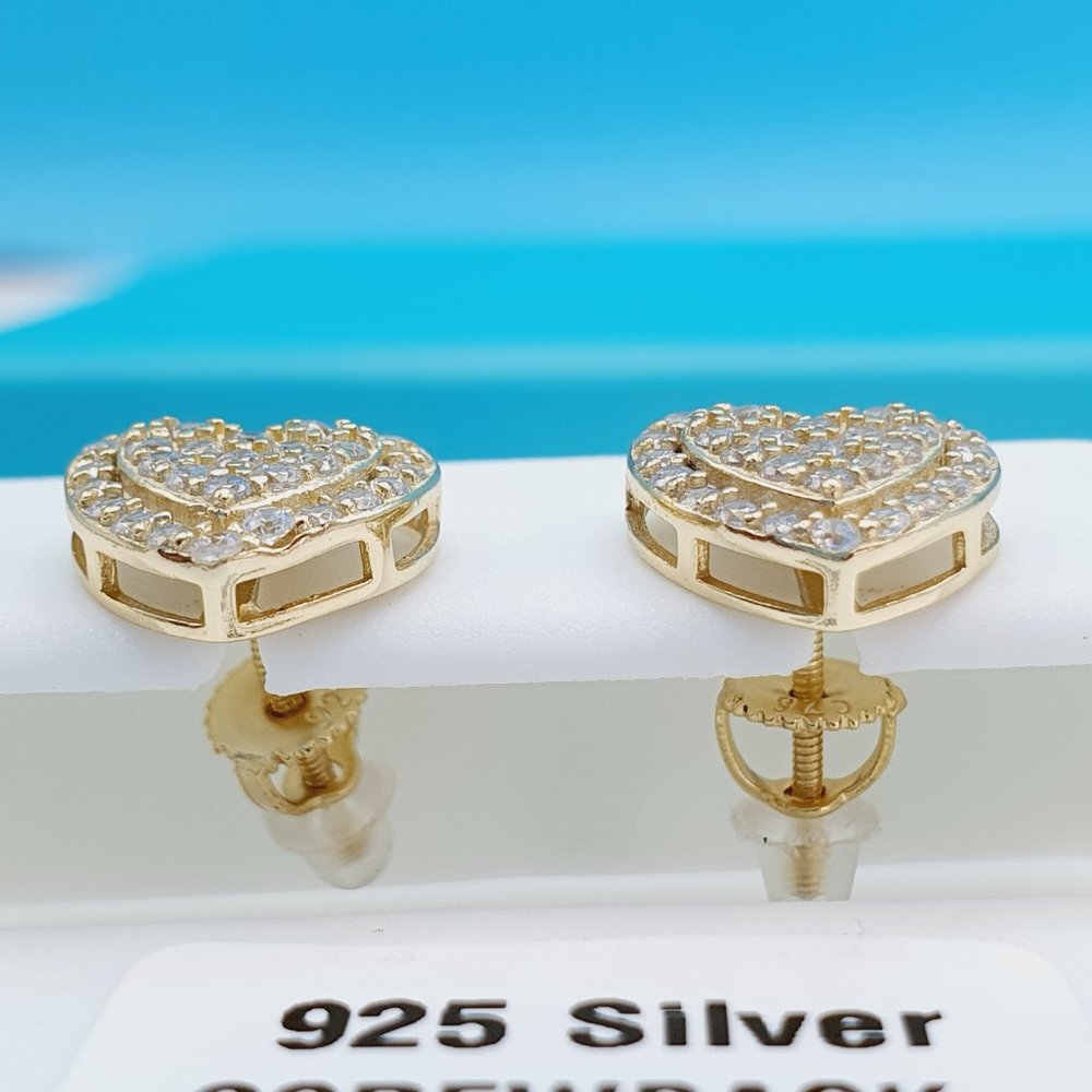 "14K Gold Plated 925 Sterling Silver CZ Beautiful Earrings for Women, 1USPAR4134 - Picture 3 of 6